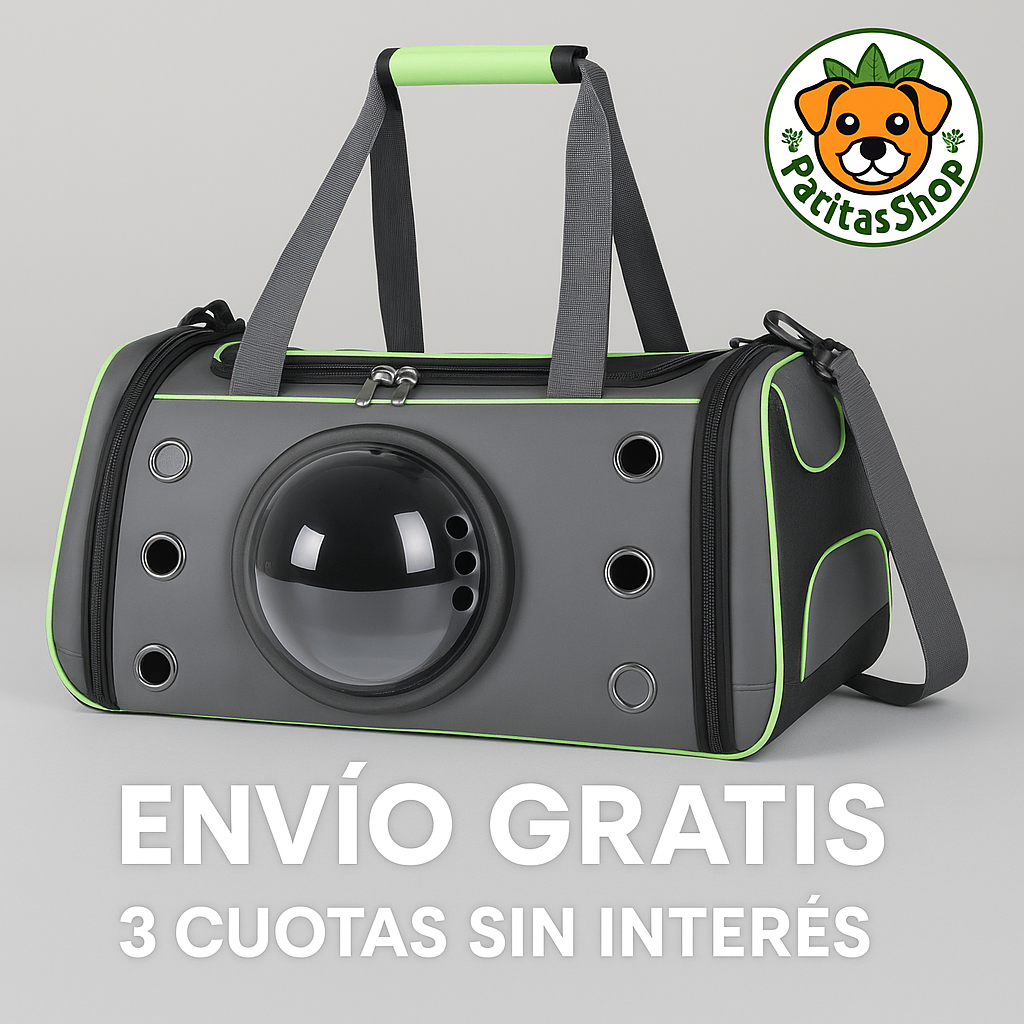 Bolso Transportador Mascotas Visor Rígido Mochila Gato Perro