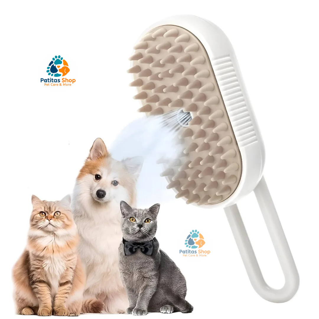 Cepillo Automático A Vapor Perros Quita Pelos Gatos Blanco