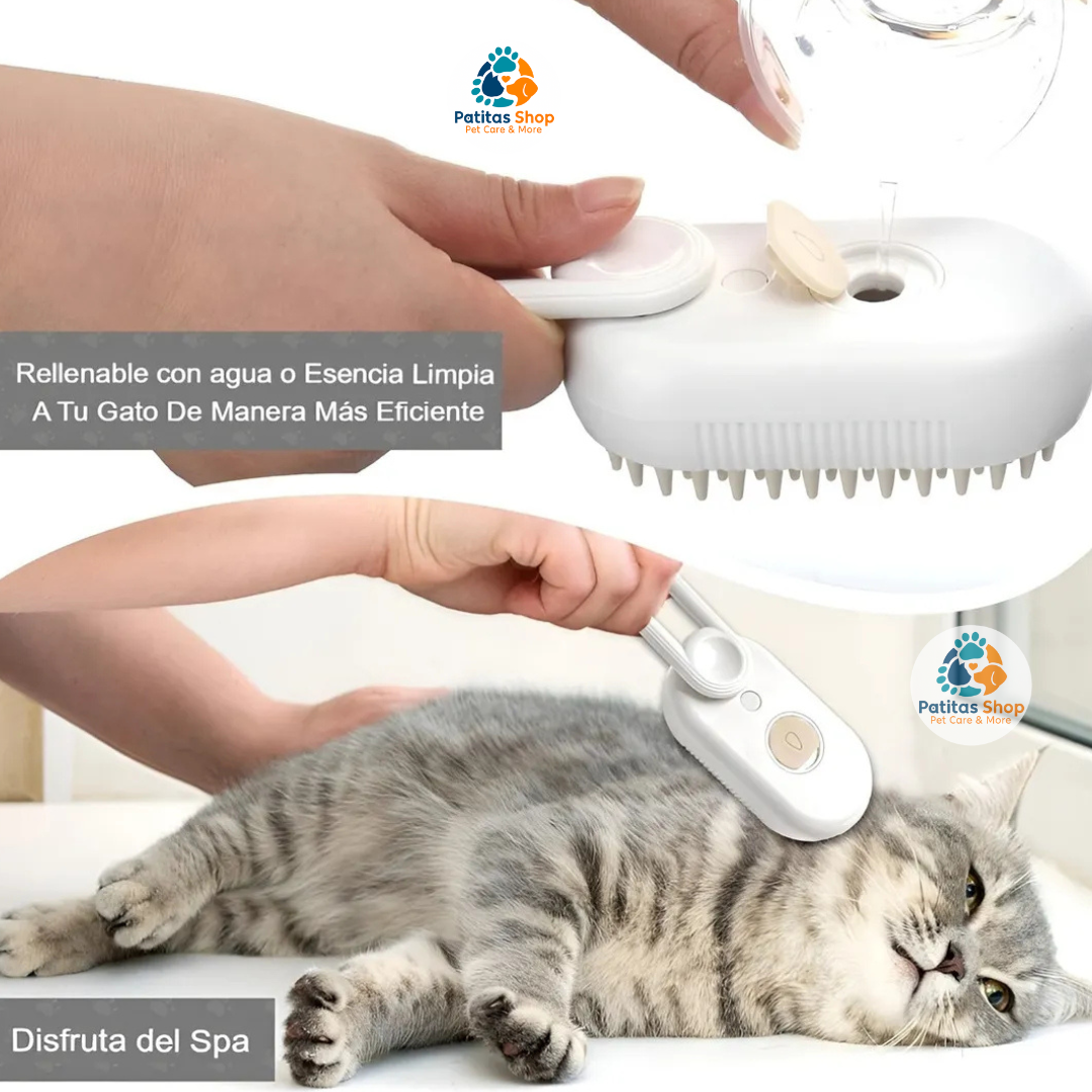 Cepillo Automático A Vapor Perros Quita Pelos Gatos Blanco