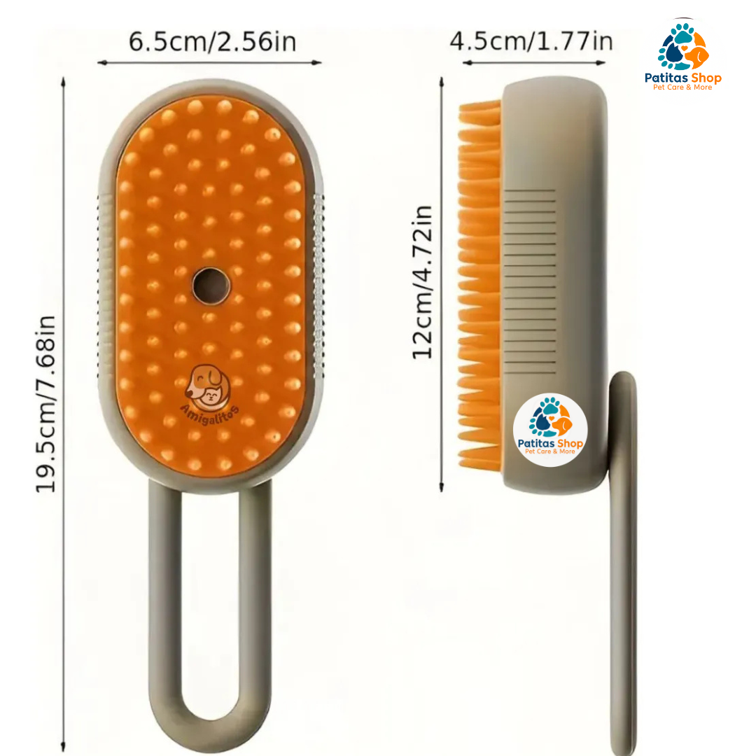 Cepillo Automático A Vapor Perros Quita Pelos Gatos Blanco