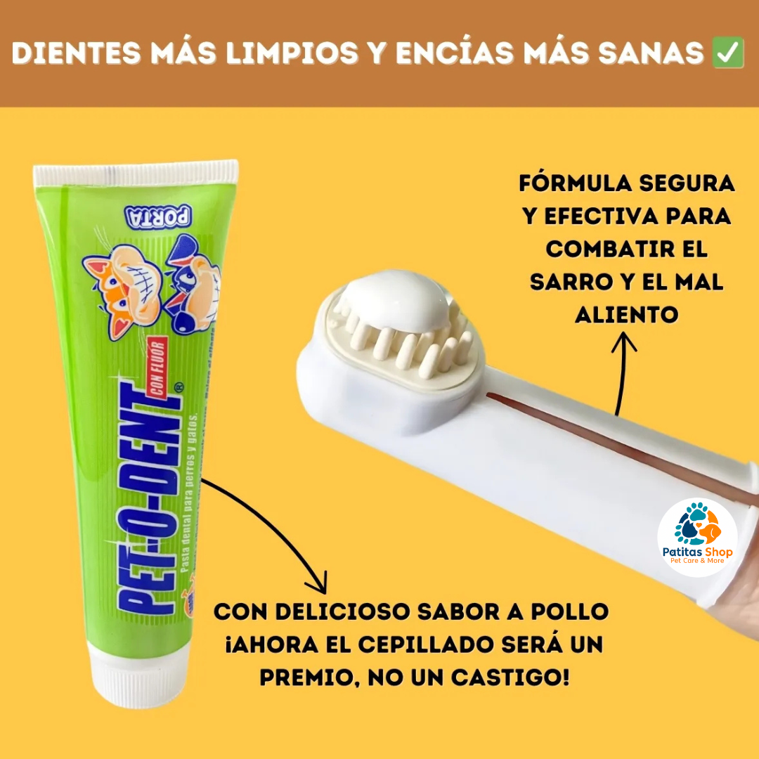 Combo Pasta Dental + Spray Bucal + Cepillo Doble Para Perros-Pollo