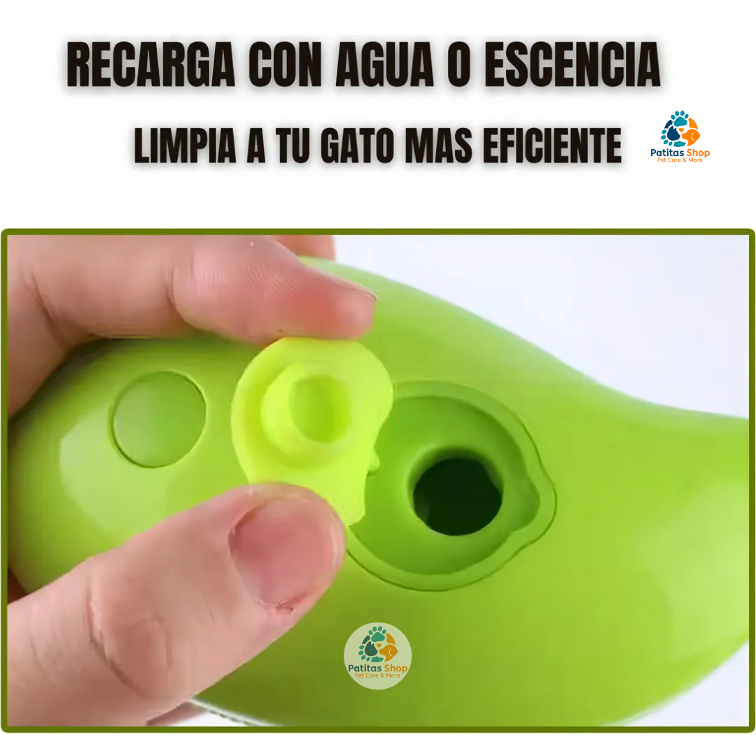 Cepillo De Vapor Para Gatos 3 En 1 Autolimpiante Masajeador Color Verde