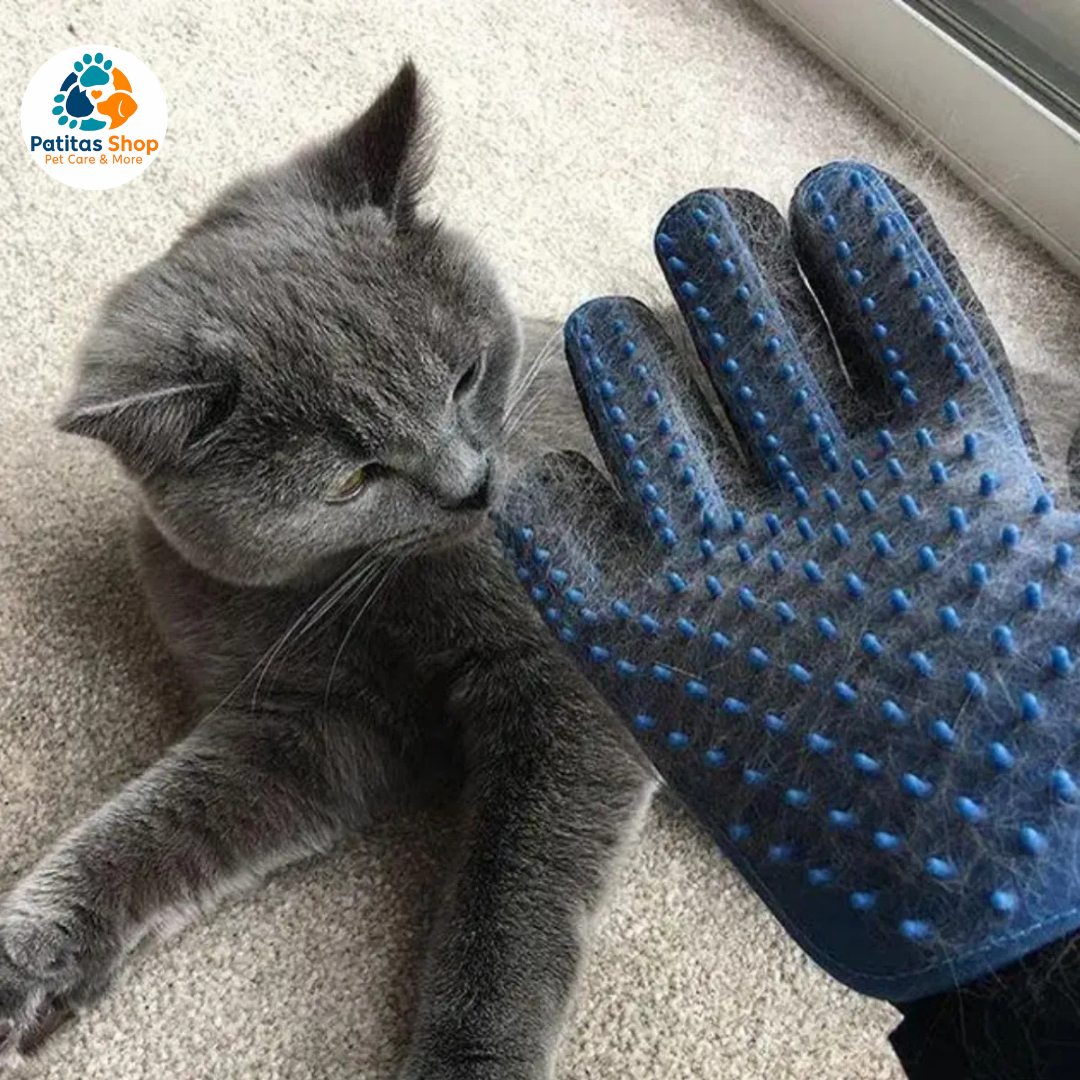 Cepillo Relax Silicona + Peine Quita Pelo Pulgas Electrónico Color Azul Marino