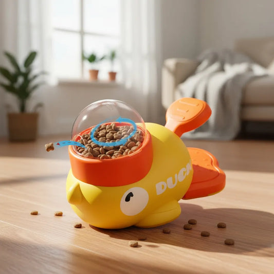 Juguete Interactivo Perro Comedero Dispensador Antiestrés - Amarillo